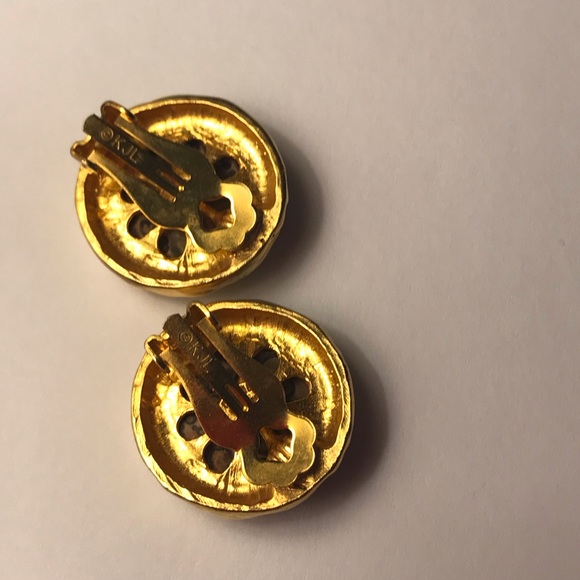 Kenneth Jay Lane KJL enamel earrings | vintage - Picture 4 of 5